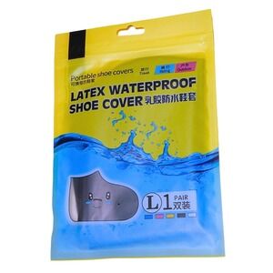Unbranded Latex Waterproof Shoe Covers Black Large Portable Rain Galoshes 1 Pair
